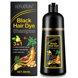 염색약 Shampoo 3 in 1 Organic Natural Hair Dye Ginseng Extract Black Hair Color Шампунь Для Волос for Cover Gray White Hair 500ML