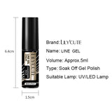 Gold Metallic Liner Painting Gel Nail Polish Chrome Silver Super Bright Mirror Effect