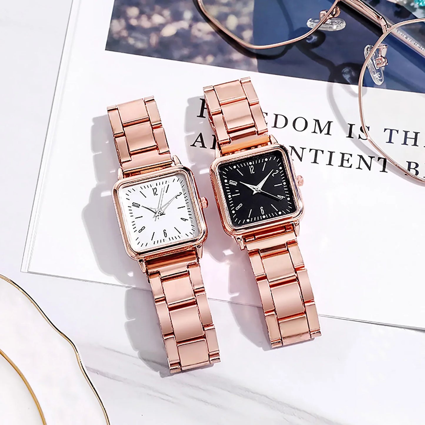 Business Quartz Watch Women Rose Gold Simple Fashion Casual Brand Wristwatch