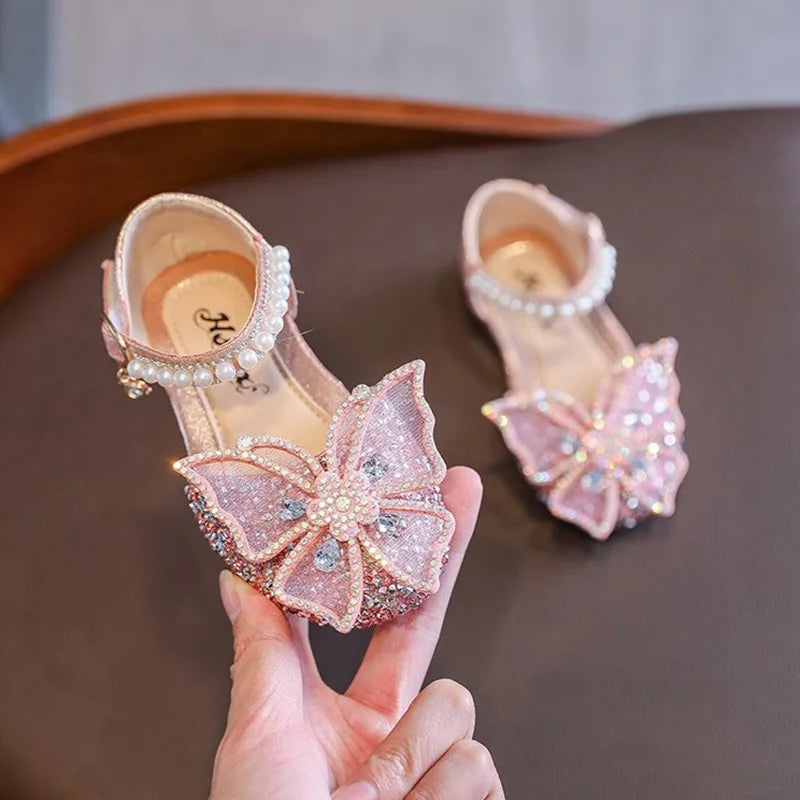 Girls Dress Shoes for Girls Princess Shoes Low Heels Toddler Soft Sole Glitter Shoes