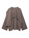 Elegant Asymmetric Scarf Women's Cape Knitted Jacket Fashion Solid Long Sleeved Short Woolen Coat Lady