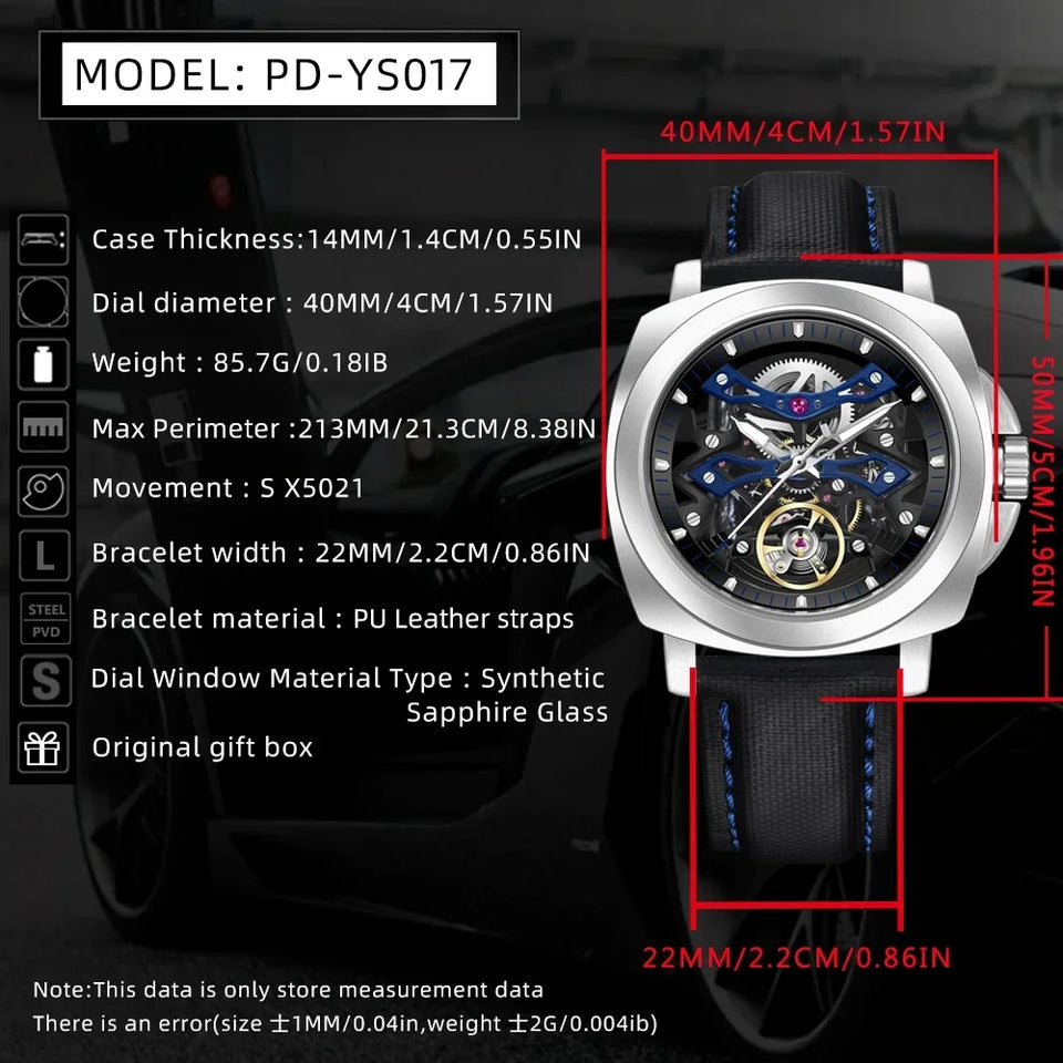 PAGANI DESIGN 2024 New 40MM Men Mechanical Watch Luxury Sapphire Glass Automatic Watch 100M Waterproof Luminous Watch for Men