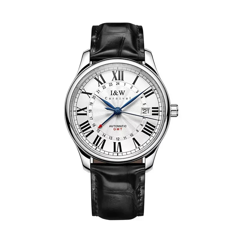 Relogio Masculino CARNIVAL Mechanical Business Watch for Men Brand Luxury GMT Automatic Wrist Watch Waterproof 2023 Reloj Hombre