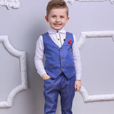 Korean Boy’s Gentlemen Suit Shirt Vest Trousers Three-piece Suit Boy Shirt Pants Suit 100-140cm Boy Children's Boy's Clothing