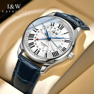 Relogio Masculino CARNIVAL Mechanical Business Watch for Men Brand Luxury GMT Automatic Wrist Watch Waterproof 2023 Reloj Hombre