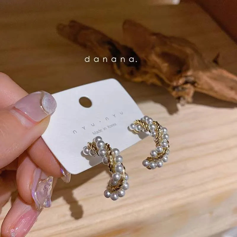 New High-end Atmosphere Decoration Shine Fashion Women Temperament Personality Exaggerated Earring Wedding Jewelry Birthday Gift