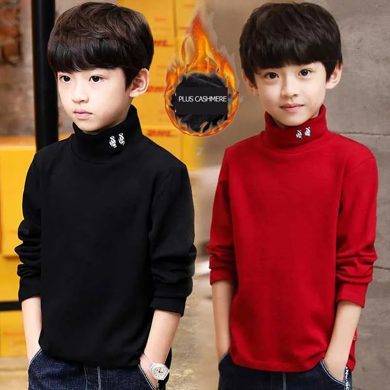 Children's Sweater High-neck Sweatshirts for Boys Clothes Girls Turtleneck Clothing Knitted Sweater