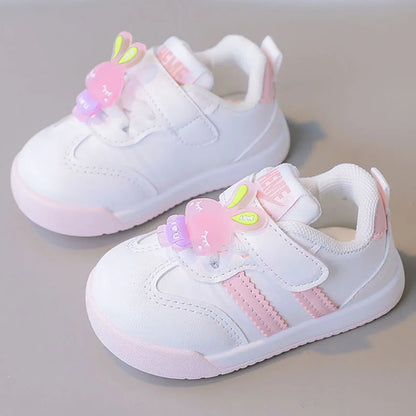 Autumn Children's Sport Shoes PU Leather Toddler Shoes For Baby Cute Rabbit Sneakers For Kids