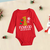 My First Christmas Deer Spanish Printed Baby Bodysuit Infant Christmas Cotton Outfit Newborn Jumpsuit Toddler Xmas Romper Gift