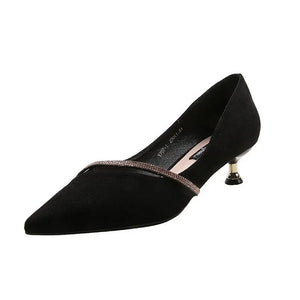 new Korean version of fashion temperament hollow French female pointed thin heel heel