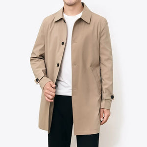 Men Long Coat Windbreaker Casual Loose Design Solid Color Trench Men Fashion Korean Style Mens Jackets Outerwear