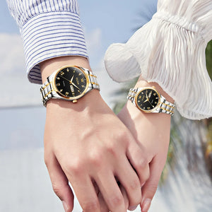 OLEVS High Quality Luxury Couple Watch For Men Women Stainless Steel Original Watches Top Brand Waterproof Couple Wrist Watches
