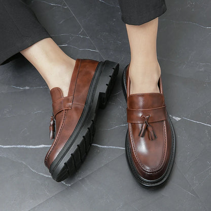 Leather Shoes Soft Anti-slip Driving Shoes Man Moccasins Social Flat Dress Formal Shoes men