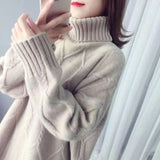 Autumn Winter New Fashion High Collar Long Sleeve Solid Sweaters Women's Clothing
