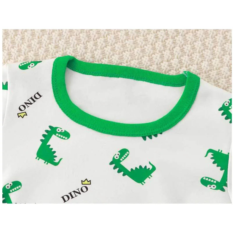 Kids Cartoon Pajama Sets Spring Girl Boy Bear Print Sleepwear
