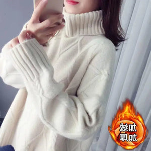 Autumn Winter New Fashion High Collar Long Sleeve Solid Sweaters Women's Clothing