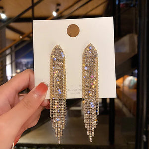 Hanging Earrings Retro Long Tassel Earrings feminine temperament  Coconut Rhinestone S925 Silver Needle 2023 NEW Fashion Jewelry