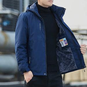 Men's Autumn Winter Jacket Plush Waterproof Male Spring Cotton Male Casual Windproof Jackets Hombre Coat Men Windbreak