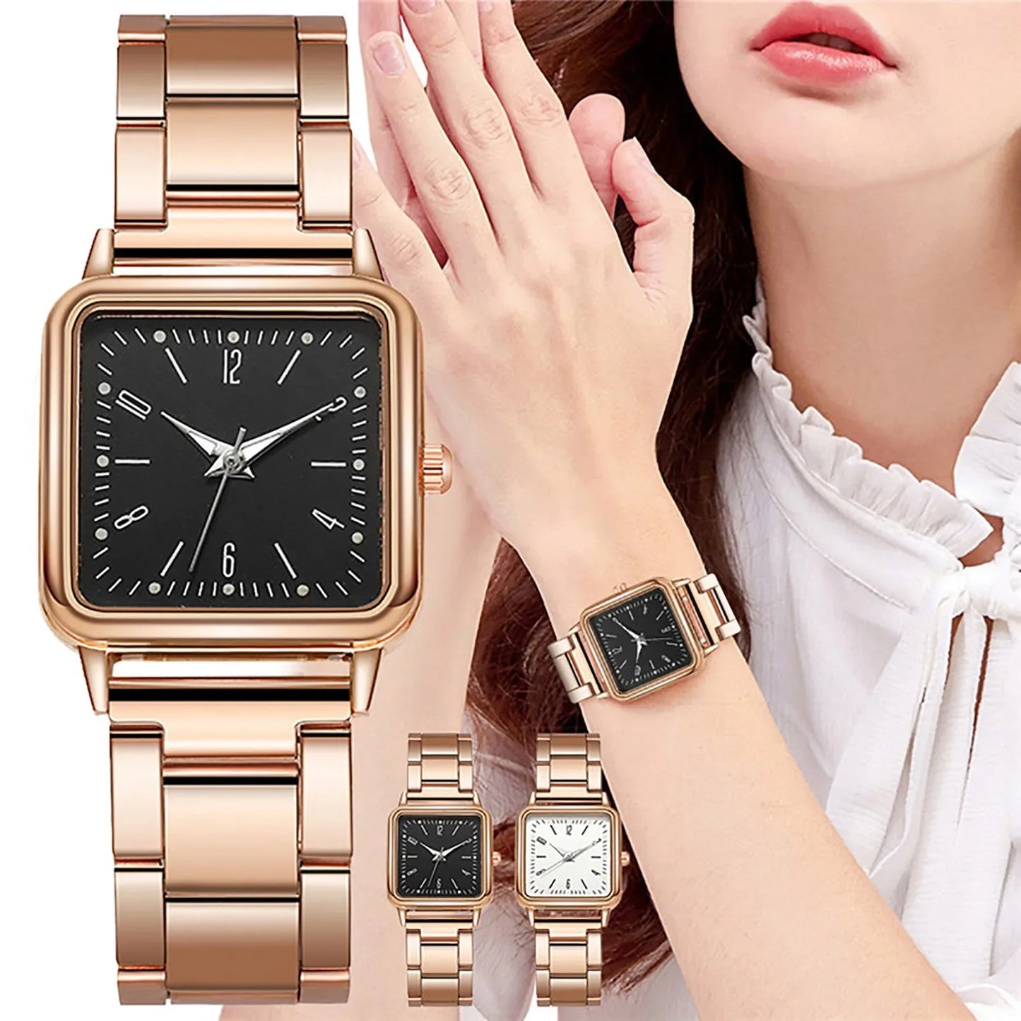 Business Quartz Watch Women Rose Gold Simple Fashion Casual Brand Wristwatch