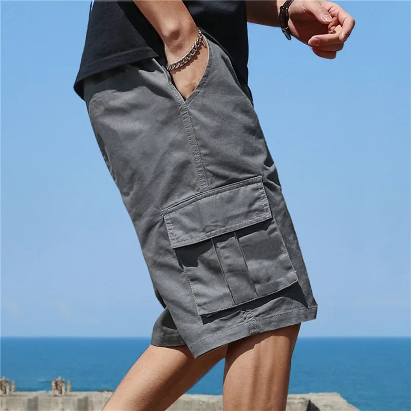 Summer Men Trend Cargo Shorts Pocket Sports Short Pants Streetwear Hip Hop Loose Straight Breeches Military Tactical Shorts