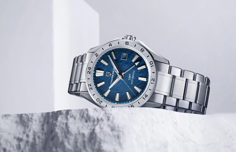 New 39mm Desert Texture Luxury Men Watches GMT Automatic Mechanical Business Dress Sapphire 10Bar Luminous ﻿
