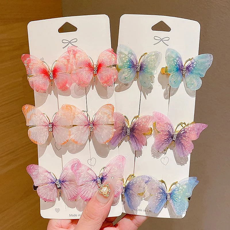 1PC Random Colorful Butterfly Hairpins