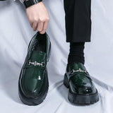 Man luxury Brand British Classic Dress Shoes Mens Patent Leather Black Loafers Wedding Shoes Oxford Formal Shoes Glossy Fashion