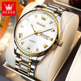 OLEVS High Quality Luxury Couple Watch For Men Women Stainless Steel Original Watches Top Brand Waterproof Couple Wrist Watches