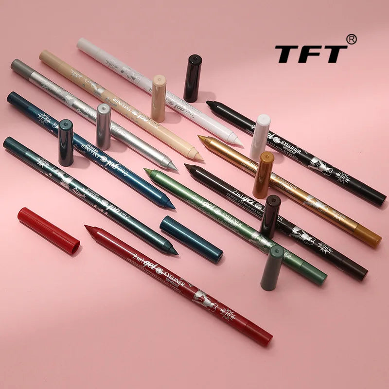 Waterproof Eyeliner Long Lasting Pencil Colourful Pigment Blue Black White Color Gel Eye