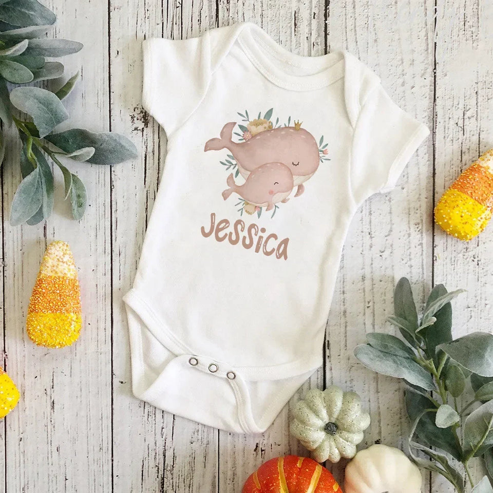 Personalized Monkey with Name Baby Jumpsuit Baby