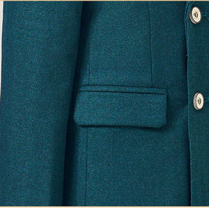Children Formal Green 4pcs Suit Set Boys Birthday Wedding Party Performance Costume Kids Blazer Vest Pants Bowtie Outfit