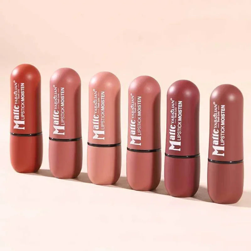 Nude Matte Lipstick Waterproof Long Lasting Non-stick Cup Lip Stick Not Fading Sexy Red Brown Velvet Lipsticks Makeup Cosmetics