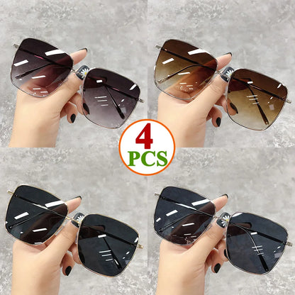 Sunglasses Women Men Retro Alloy Frame  Luxury Brand Design Business Travel Drive Sun Glasses