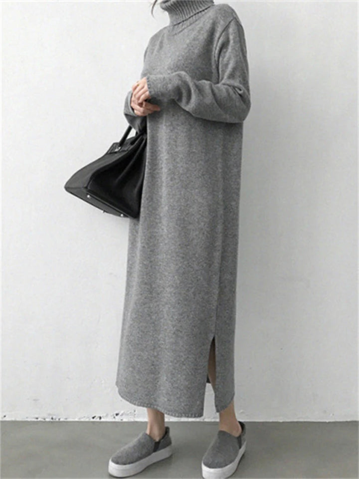 Wool Winter Womens Dress Fall Sweater Women Dress Long Sleeve Knitted Dresses