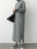 Wool Winter Womens Dress Fall Sweater Women Dress Long Sleeve Knitted Dresses