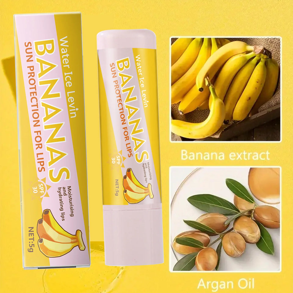 Peach and Banana Sunscreen Lip Balm SPF 30 UVA Protects Lips Moisturizing Colorless lip balm