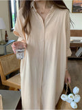 Shirt Dress Evening Vintage Dress Party Oversize Long Cotton Beach Women Dresses