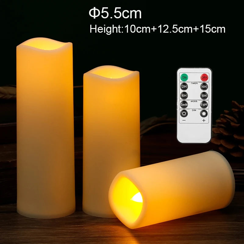 Outdoor flameless Candle Window Lamp & Remote Control Timer,Yellow LED Flickering Electric Pillar Candles