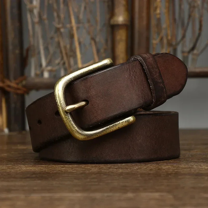 3.3CM Genuine Leather Belt Men Luxury Strap Male Fashion