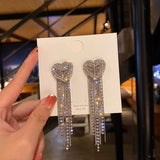 Hanging Earrings Retro Long Tassel Earrings feminine temperament  Coconut Rhinestone S925 Silver Needle 2023 NEW Fashion Jewelry