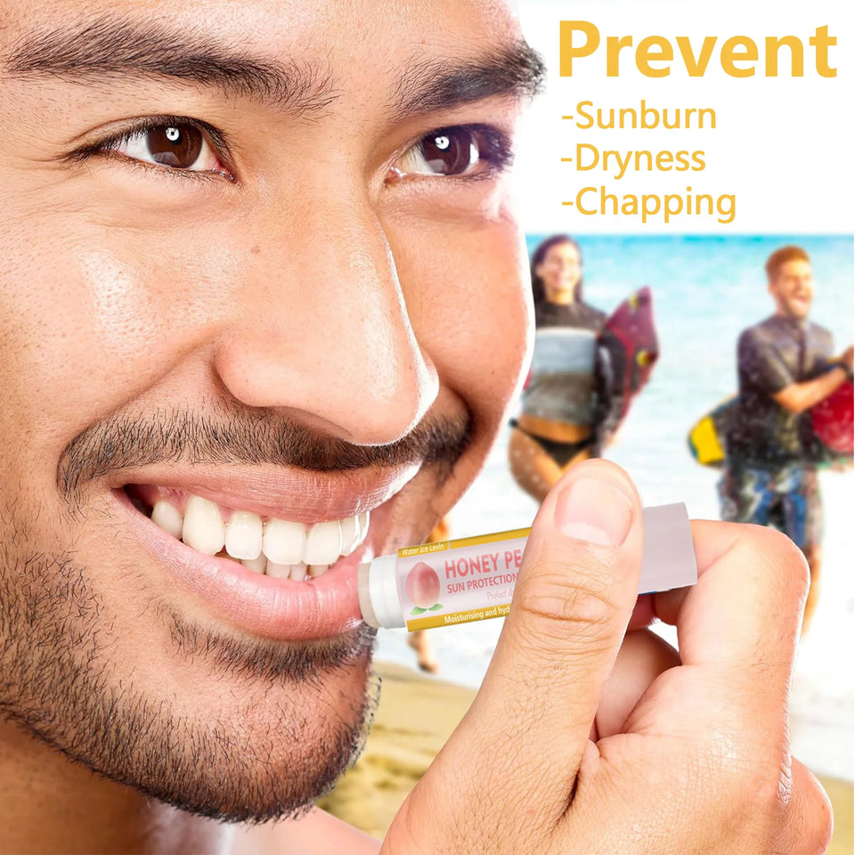 Peach and Banana Sunscreen Lip Balm SPF 30 UVA Protects Lips Moisturizing Colorless lip balm