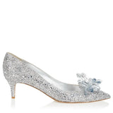 Red Crystal Covered Pointy Toe Pumps Luxury Rhinestone Cinderella Heels Wedding Shoes Bridal Stiletto Heel Women Shoes
