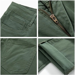 Cotton Pants Men Plus Size 48 46 44 42 Elastic Wine Red Blue Black Casual Trousers