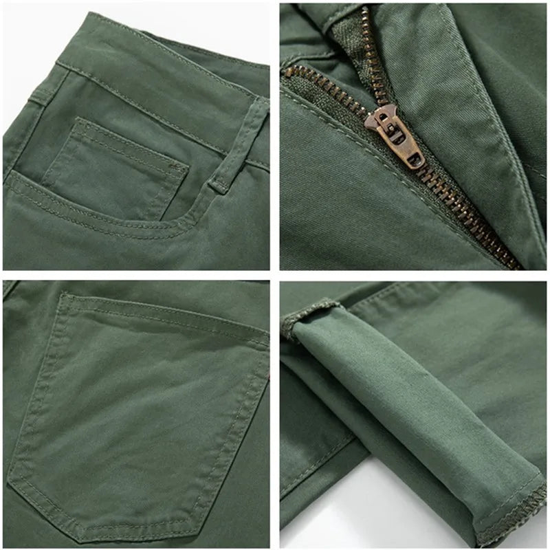 Cotton Pants Men Plus Size 48 46 44 42 Elastic Wine Red Blue Black Casual Trousers