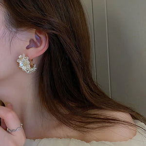 # Korean New Exquisite Flower Splicing Earrings Temperament Simple Fashion Versatile Earrings Female Jewelry gift