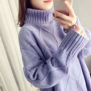 Autumn Winter New Fashion High Collar Long Sleeve Solid Sweaters Women's Clothing