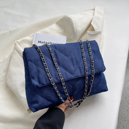 Handbag Woman Fashion Luxury Denim Blue Shoulder Bag