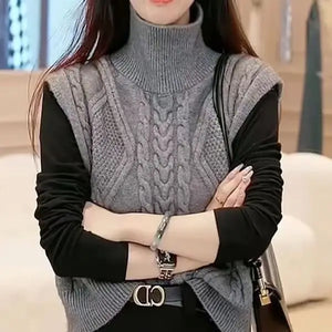 Fashion Luxurious Temperament Goddess Versatile Pullover Solid Knitted Vest