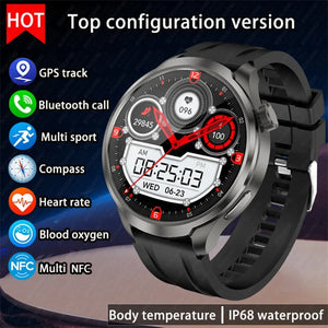 For HUAWEI Outdoor Sports Smart Watch Men AMOLED Screen NFC GPS Compass Heart rate Waterproof Bluetooth Call SmartWatch 2024 New