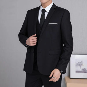 Men Formal Business Suit Coat One Button Black Blue Red Men Slim Fit